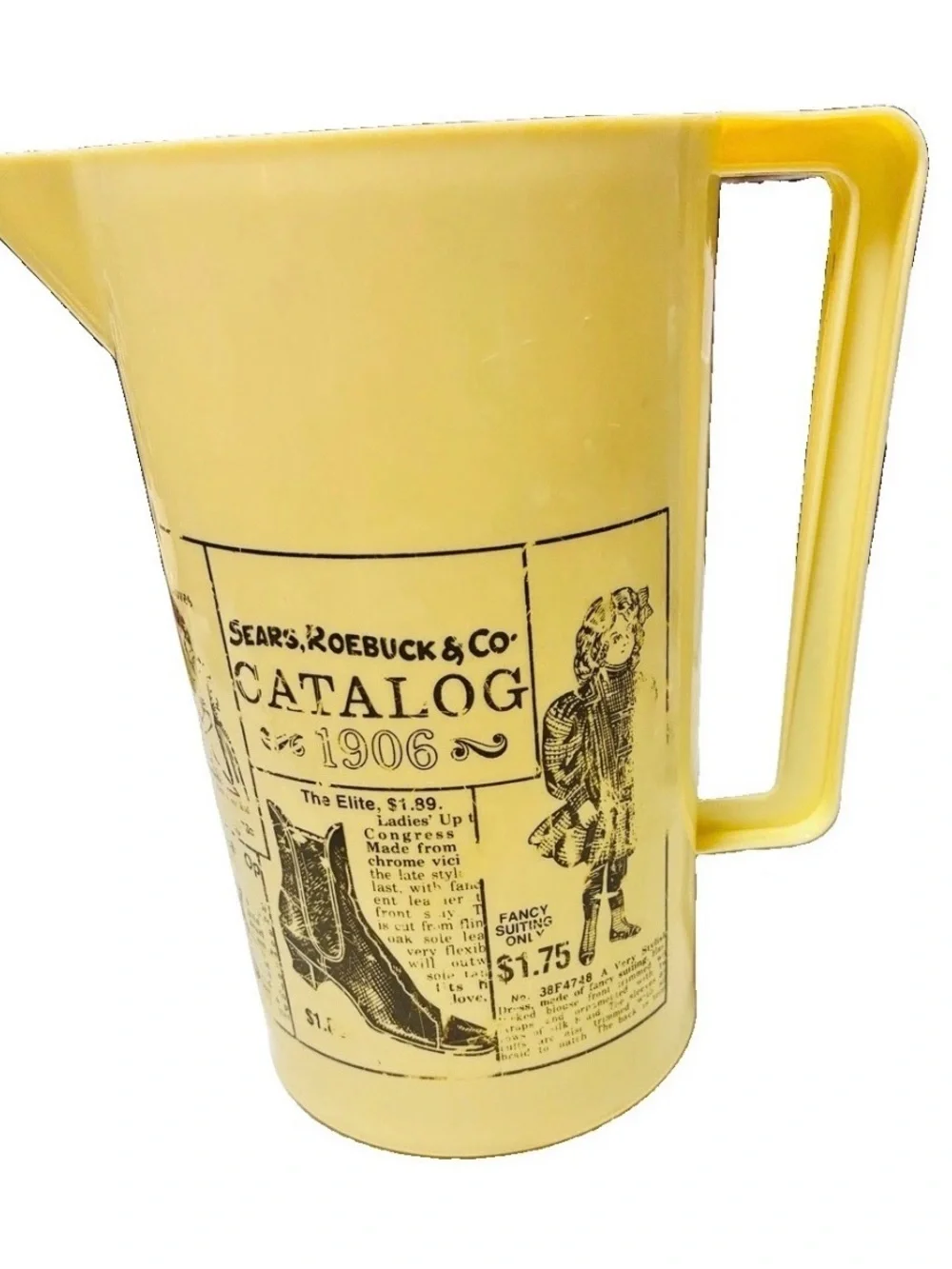 Vintage 70's Plastic Pitcher Sears Roebuck & Co 1906 Catalog Brown Ad Kitchen